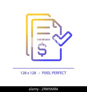 2D invoice thin linear gradient icon Stock Vector