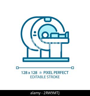 Mri machine pixel perfect light blue icon Stock Vector