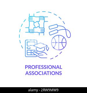 2D professional associations gradient thin line icon concept Stock Vector