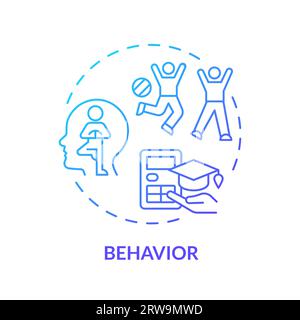 2D behavior gradient thin line icon concept Stock Vector
