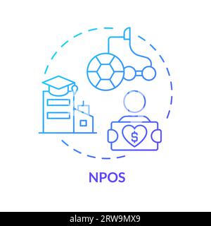 2D NPOs gradient thin line icon concept Stock Vector