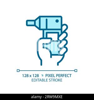 Spirometer pixel perfect light blue icon Stock Vector