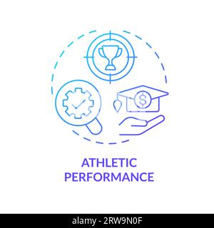 2D athletic performance gradient thin line icon concept Stock Vector