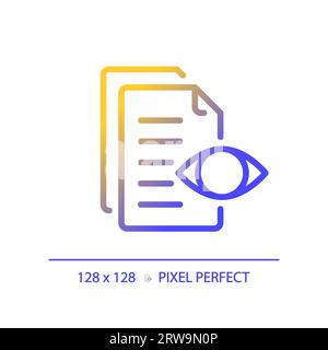 2D preview document thin linear gradient icon Stock Vector