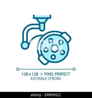 Surgical lamp pixel perfect light blue icon Stock Vector