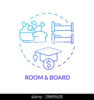 2D room and board gradient thin line icon concept Stock Vector