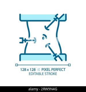 Laparoscope pixel perfect light blue icon Stock Vector