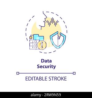 2D customizable data security line icon concept Stock Vector