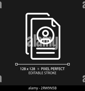 2D customizable resume thin linear white icon Stock Vector