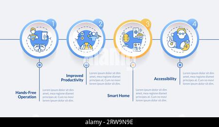Multicolor voice assistant layout with linear icons Stock Vector