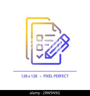 2D checklist thin linear gradient icon Stock Vector