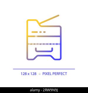 2D copier thin linear gradient icon Stock Vector
