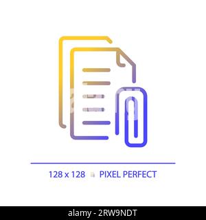 2D attachment thin linear gradient icon Stock Vector