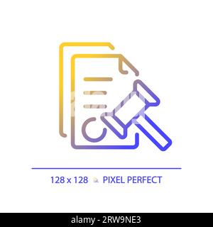 2D legal notice thin linear gradient icon Stock Vector