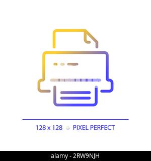 2D printer thin linear gradient icon Stock Vector