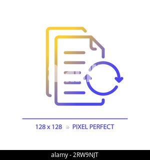 2D document thin linear gradient icon Stock Vector