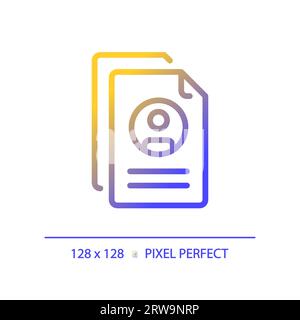 2D resume thin linear gradient icon Stock Vector