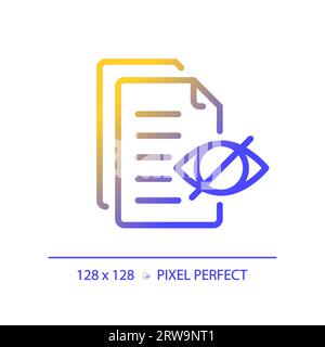 2D confidential document thin linear gradient icon Stock Vector