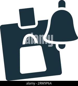 Reminder icon. Monochrome simple sign from productivity collection. Reminder icon for logo, templates, web design and infographics. Stock Vector