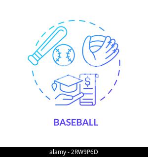 2D baseball gradient thin line icon concept Stock Vector