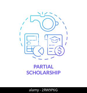 2D partial scholarship gradient thin line icon concept Stock Vector