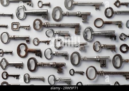 A Small Collection of Old Antique Keys Stock Photo