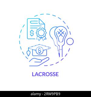 2D lacrosse gradient thin line icon concept Stock Vector