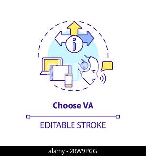 2D customizable choose VA line icon concept Stock Vector