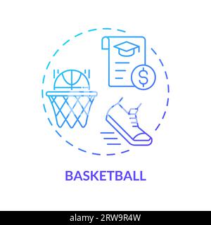 2D basketball gradient thin line icon concept Stock Vector