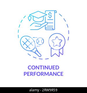 2D continued performance gradient thin line icon concept Stock Vector