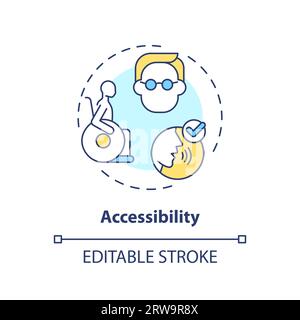 2D customizable accessibility line icon concept Stock Vector
