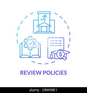 2D review policies gradient thin line icon concept Stock Vector