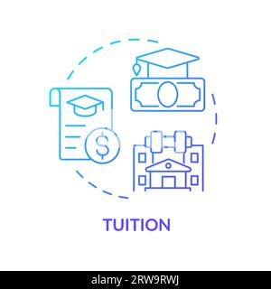 2D tuition gradient thin line icon concept Stock Vector