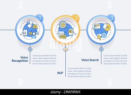 2D voice assistant layout with thin line icons concept Stock Vector