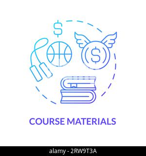 2D course materials gradient thin line icon concept Stock Vector