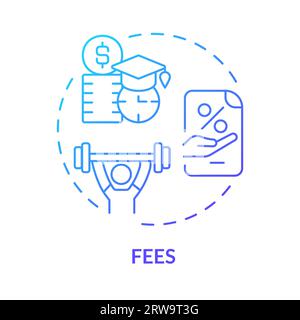 2D fees gradient thin line icon concept Stock Vector