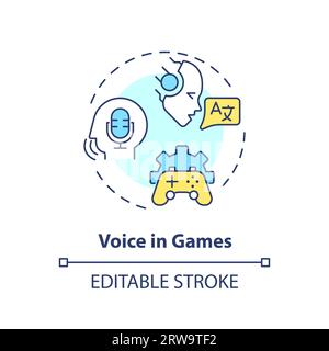 2D customizable voice in games line icon concept Stock Vector