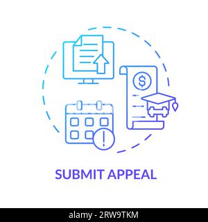 2D submit appeal gradient thin line icon concept Stock Vector