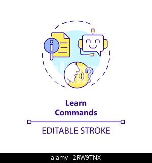 2D customizable learn commands line icon concept Stock Vector