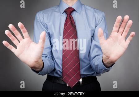 Businessman shaking his hands Stock Photo