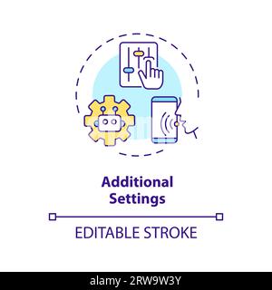 2D customizable additional settings line icon concept Stock Vector