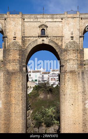 New Bridge (Spanish: Puente Nuevo) from 18th century in Ronda, Andalusia, Spain Stock Photo