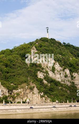 Gellert Hill in Budapest, Hungary at the Danube river Stock Photo
