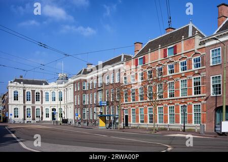 Historic architecture along Kneuterdijk street in Den Haag (The Hague), South Holland, Netherlands Stock Photo
