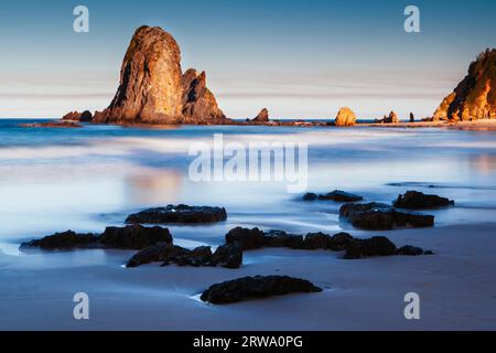 A beautiful afternoon on Glasshouse Rocks Beach near Narooma, NSW, Australia Stock Photo