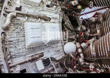 Houston, USA, January 26, 2013: Saturn V rocket on display at Houston Space Center in Texas, USA Stock Photo