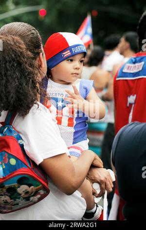 NEW YORK CITY, USA, JUNE 10: The annual Puerto Rican Day Parade in NYC honoring the inhabitants of Puerto Rico and all people of Puerto Rican birth Stock Photo