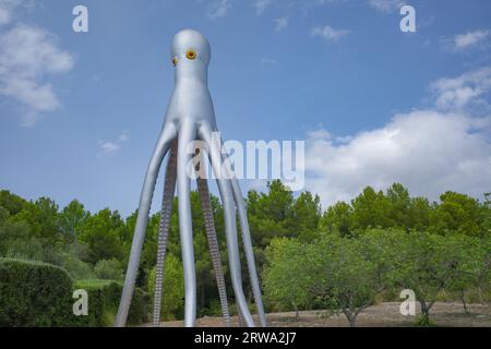 Mallorca, Spain - 30 August, 2023: Kraken art sculpture at the Museu sa Bassa Blanca, Mallorca Stock Photo