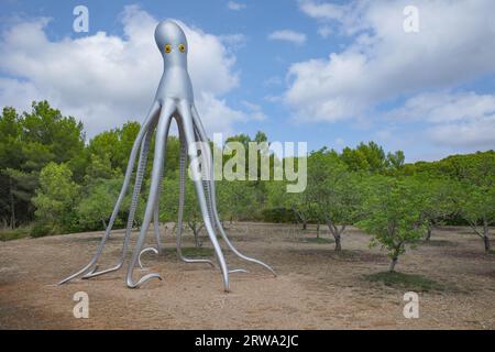 Mallorca, Spain - 30 August, 2023: Kraken art sculpture at the Museu sa Bassa Blanca, Mallorca Stock Photo