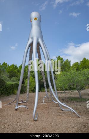 Mallorca, Spain - 30 August, 2023: Kraken art sculpture at the Museu sa Bassa Blanca, Mallorca Stock Photo